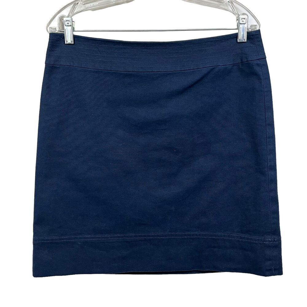 Talbots Womens A Line Skirt Lined Above Knee Back Zip Navy Blue Size 8*